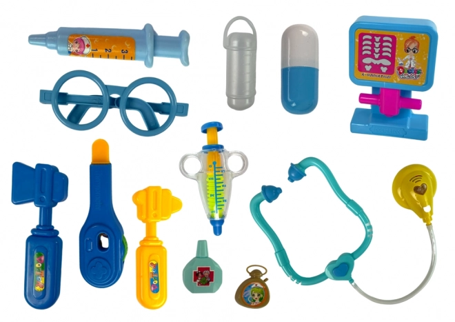 Set voor jonge dokter Blauwe stethoscoop