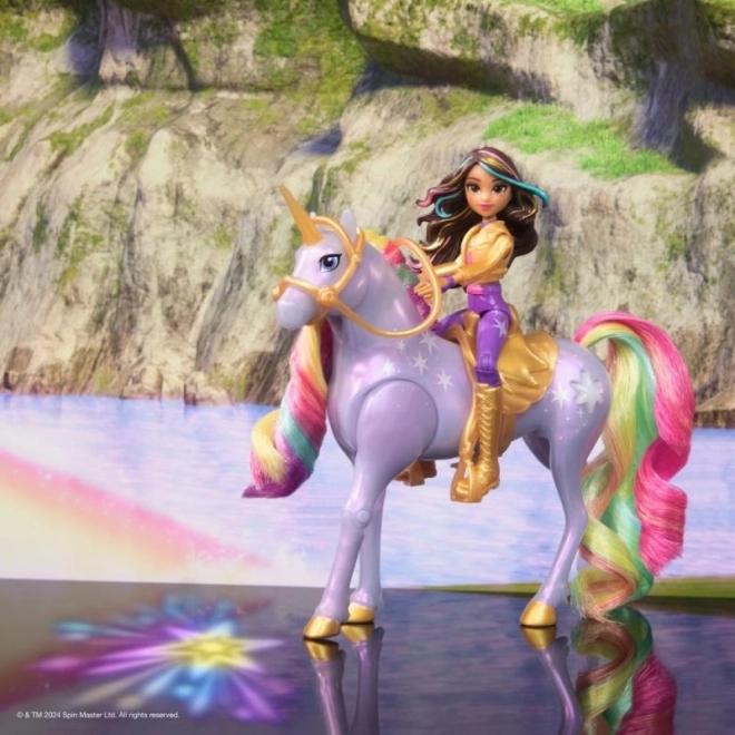 Lichtgevende eenhoorn en figuur Sophia & Wildstar