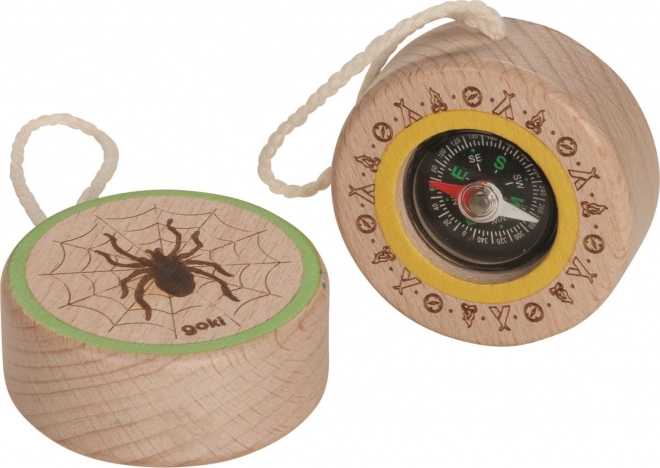 Houten kompas met spin