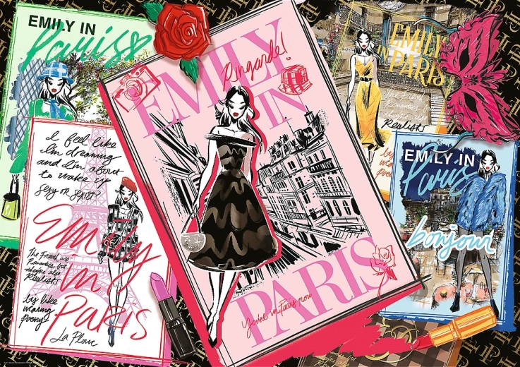 Puzzel Emily in Paris: modetijdschrift 1000 stukjes