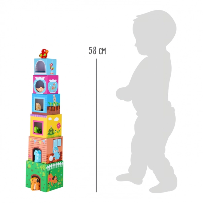 Small Foot Toren met blokken en houten diertjes