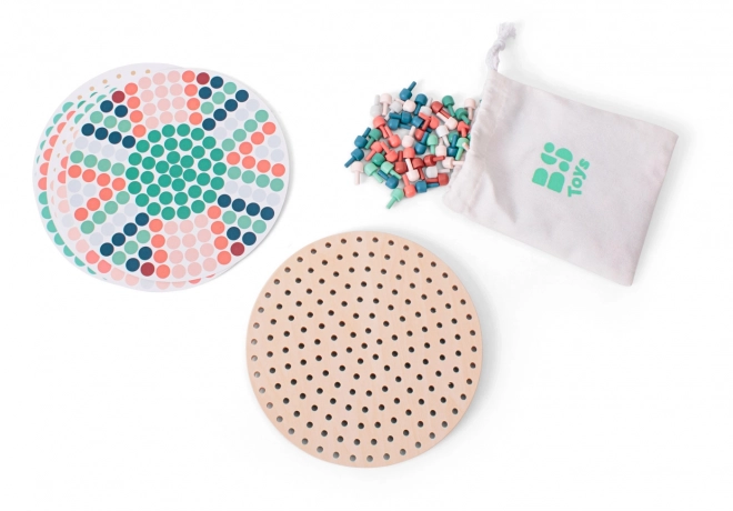 Mozaïek met houten pinnen