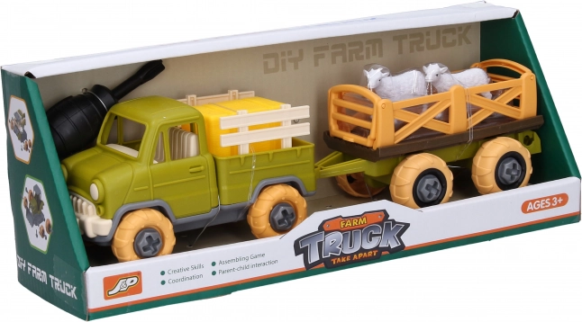 Auto met schroefbare dierenaanhanger 28 cm