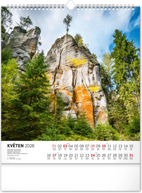 Wall Calendar Czech Republic 2026