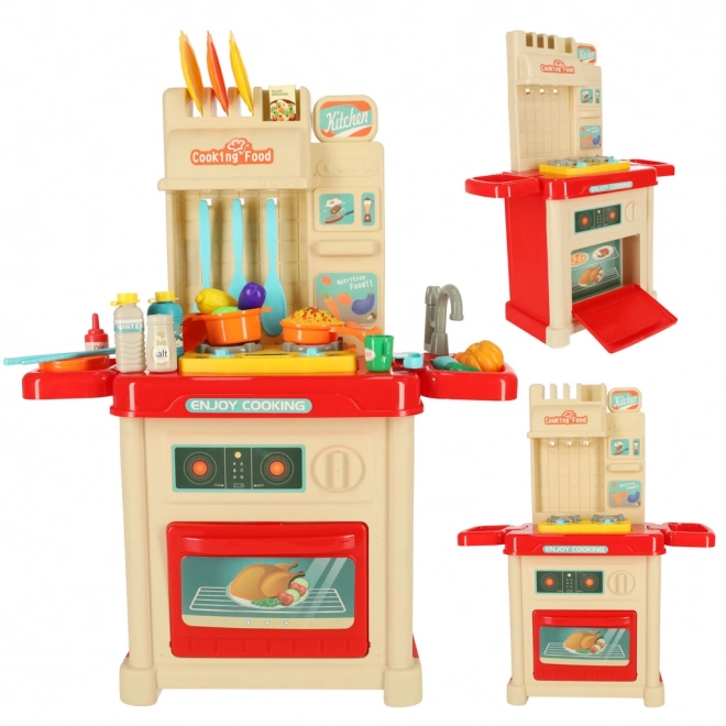 Kinder plastic keuken met verlichting en 44 elementen