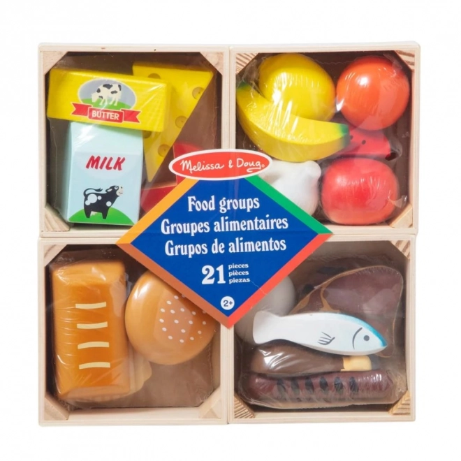 Nourriture en bois - 4 types en boîtes