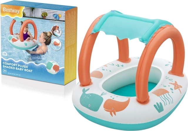 Opblaasbaar kinderbootje met afneembare zonnekap