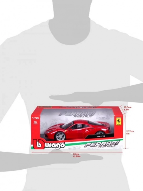 Metalen auto Ferrari 488 GTB rood