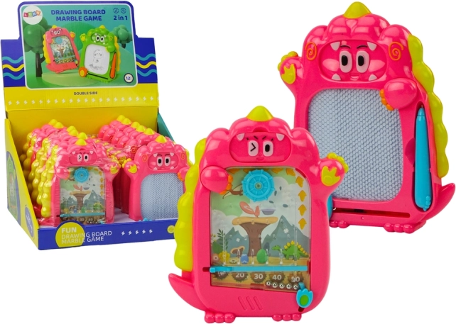 Tablette de dessin de poche 2-en-1 Dinosaure Rose