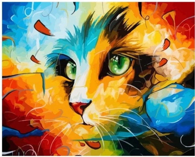 diamantschilderen abstracte kat 30 × 40 cm