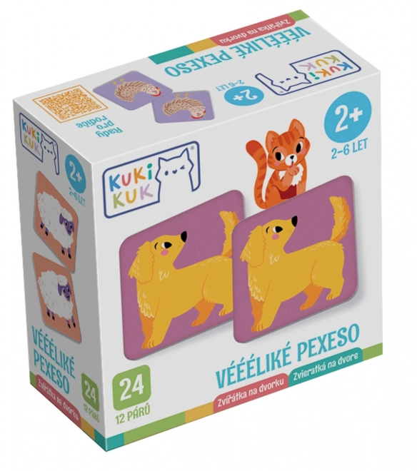 KukiKuk 80004 Véééliké pexeso Dieren op de Boerderij