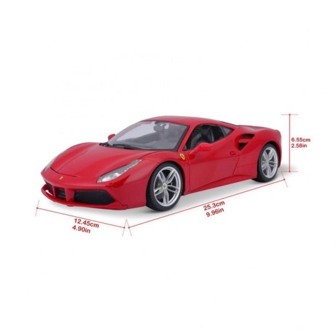 Metalen auto Ferrari 488 GTB rood