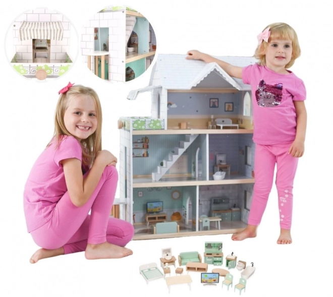 Grote houten poppenhuis