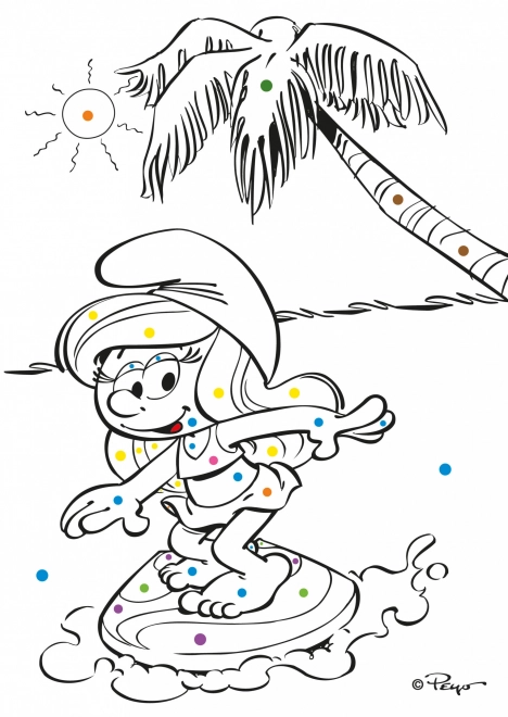 Smurfs Color by Dots Coloring Book