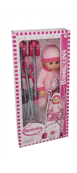 Poupée Bambolína avec poussette de golf