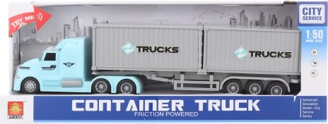 Vrachtwagen met containers met licht en geluid