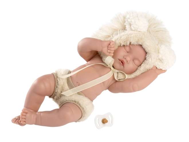 Llorens pasgeboren realistische baby - slapende meisje met volledig vinyl lichaam - 31 cm