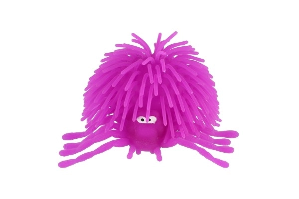 Boule anti-stress araignée silicone compressible 10cm à piles avec lumière 6 couleurs en sachet 16 pièces en boîte