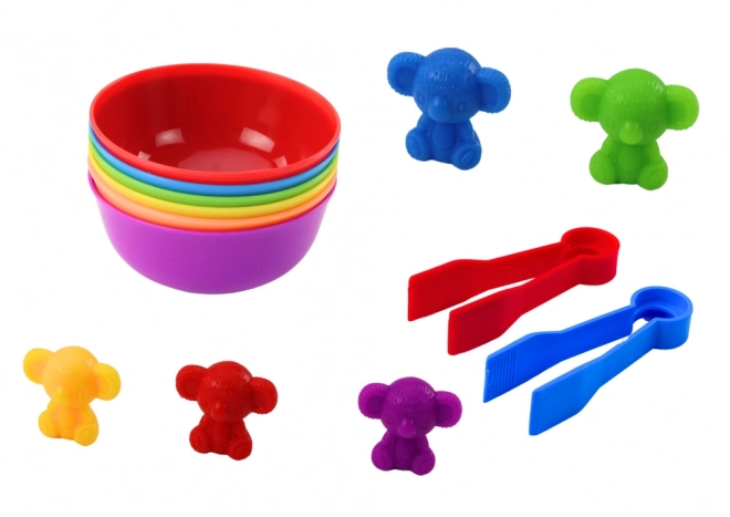 Jeu Montessori de tri coloré pour enfants - Ours, 36 pièces