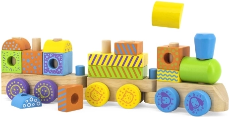 houten stapeltrein voor kinderen 18m+