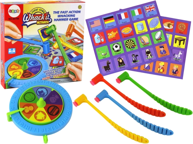 Behendigheid kaartspel met spinner en hamertjes