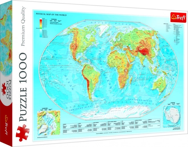 Puzzel fysieke wereldkaart 1000 stukjes Trefl