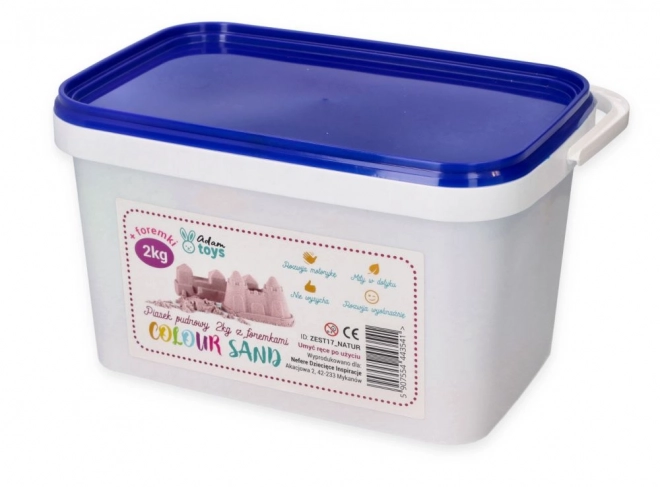 ADAM TOYS Kinetisch roze zand 2 kg + vormpjes en schep