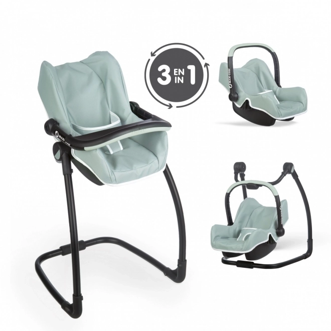 3-in-1 High Chair for Dolls Green