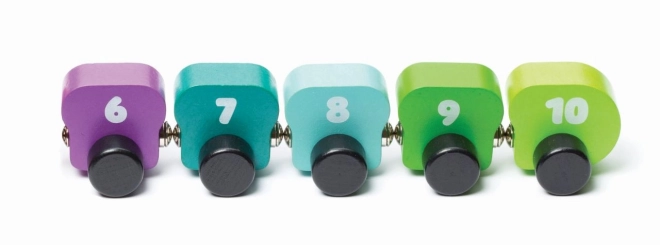 CUBIKA 15399 Kleurrijke rups met cijfers - houten speelgoed met magneten 10 delen