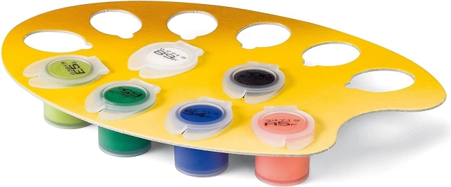 Couleurs bien organisées et support pour godets