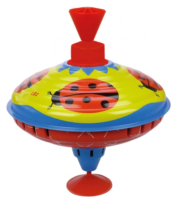 Metal Spinning Top with Ladybug Design