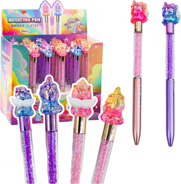 Kleurvolle gelpen met eenhoorn