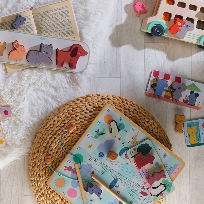 Set of Games with Animals for the Youngest 4 in 1 Vilac