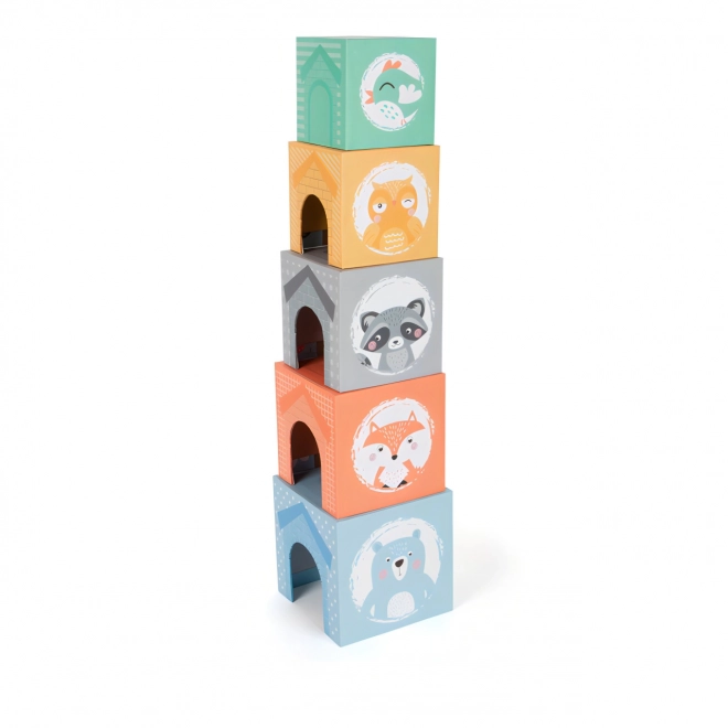 Small Foot Stapeltoren pastel met dieren
