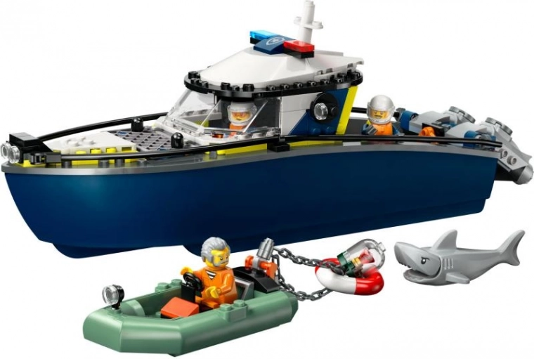 Grote drijvende politieboot
