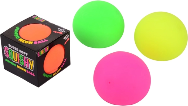 Balle anti-stress à presser jumbo néon 10 cm
