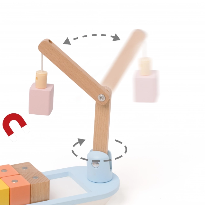 Container Ship with Crane and Accessories