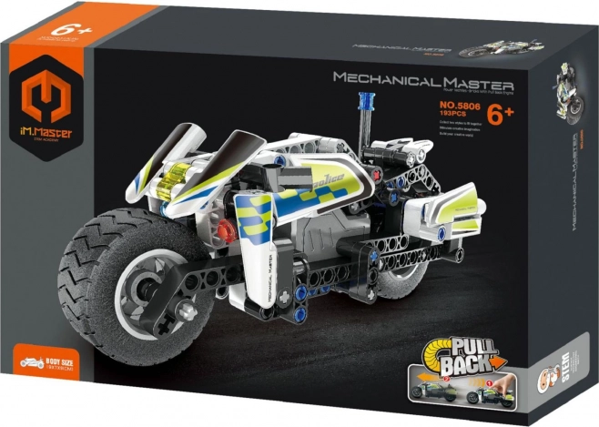 Bouwset iM.Master politie­motor met terugtrekmechanisme, 193 stukjes