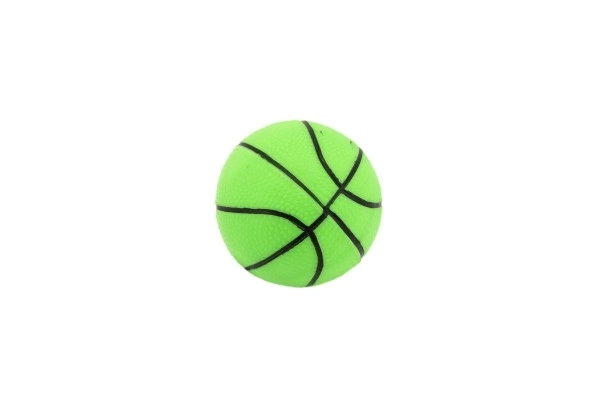 Bal basketbal rubber 8,5cm in net, mogelijkheid tot 5 kleuren