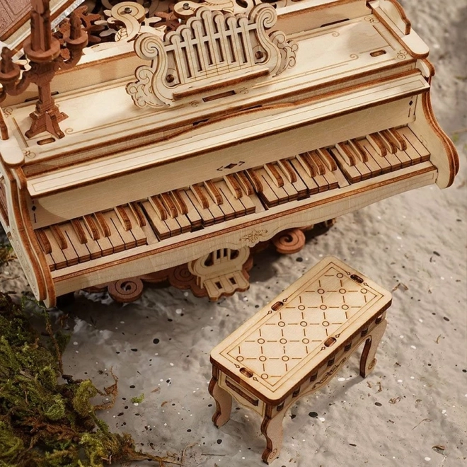 RoboTime 3D Houten mechanische puzzel Magische piano (elektrische aandrijving)