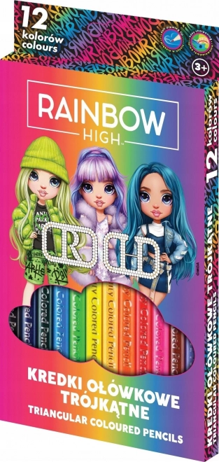 Driehoekige kleurpotloden 12 stuks ASTRA RAINBOW HIGH