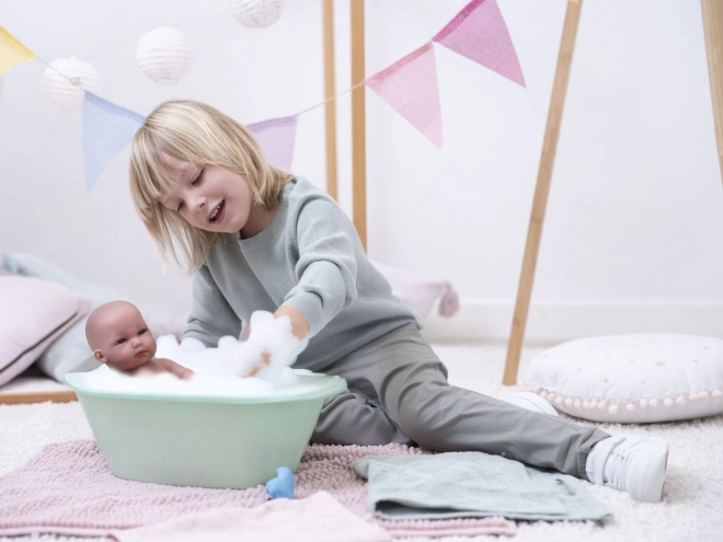Realistische pop baby MEISJE met volledig vinyl lichaam 35 cm