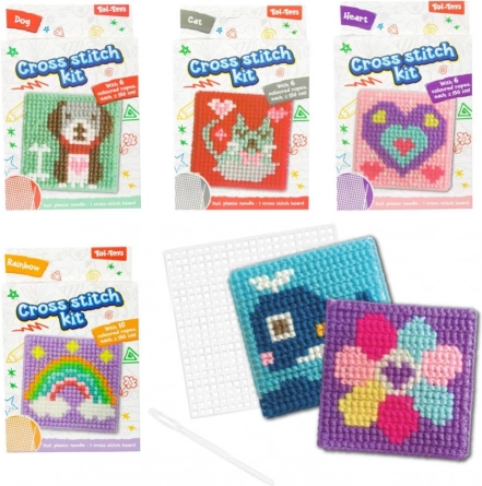 Kit de broderie au point de croix assortiment de modèles en boîte