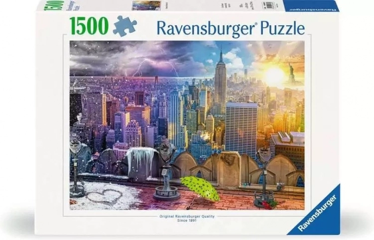 Puzzel 1500 stukjes Ravensburger – New York in de zomer en in de winter