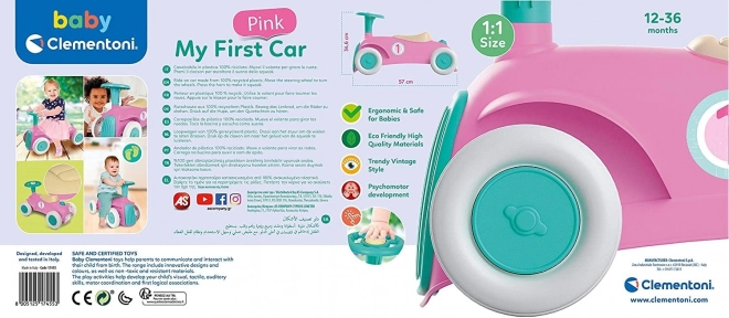CLEMENTONI Loopwagen BABY Mijn eerste auto roze (Play For Future)