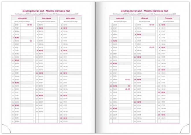 Weekelijkse agenda Capys 2024 rood
