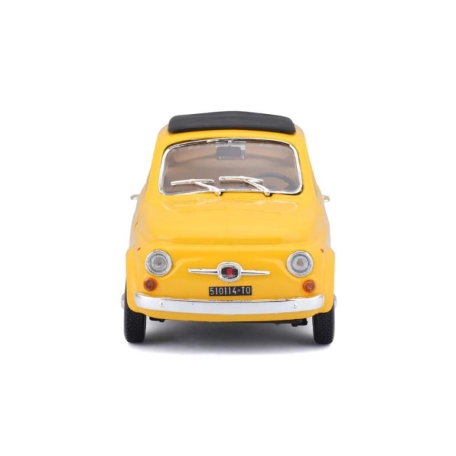 Modèle Bburago voiture Fiat 500 F 1965 jaune 1:24