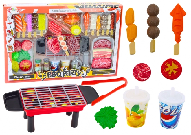 Ensemble Fête Barbecue Nourriture Boissons Légumes 40 pièces