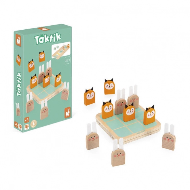 Janod - Zwei strategische Spiele in einem: Tic Tac Toe und Taktisches Rennen für Kinder ab 5 Jahren