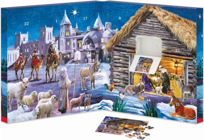 EUROGRAPHICS Puzzel Adventskalender: Geboorte van Jezus 24x50 stukken